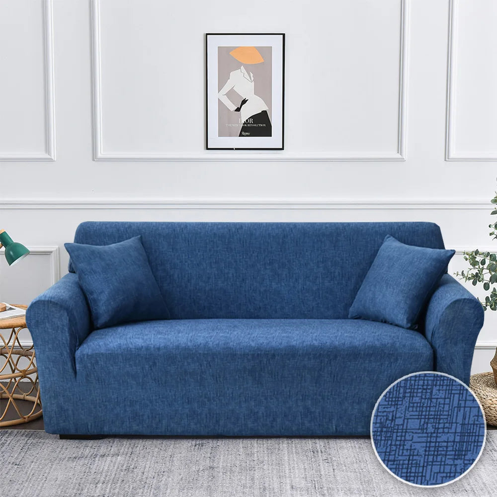 Housse de canapé d’angle extensible unie – Protection textile antidérapante