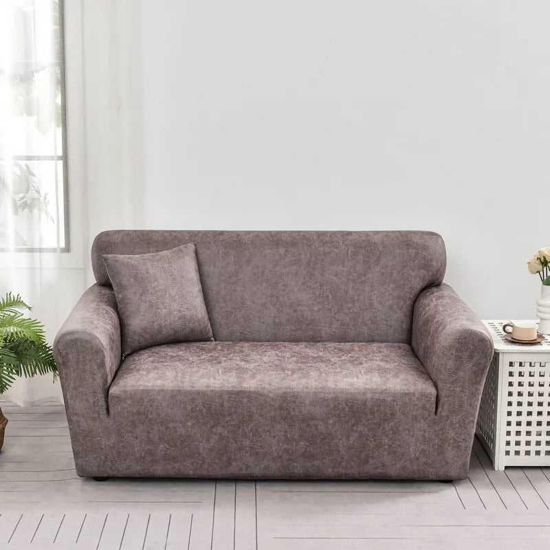 Housse de Canapé Simili-Cuir Imperméable Ajustable
