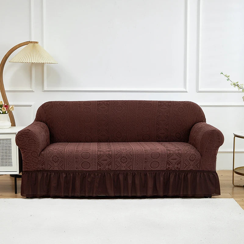 Housse de Canapé Motif Grandes Feuilles Extensible