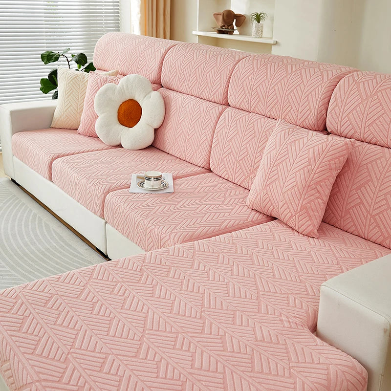 Housse de canapé jacquard extensible antidérapante – Assise et dossier
