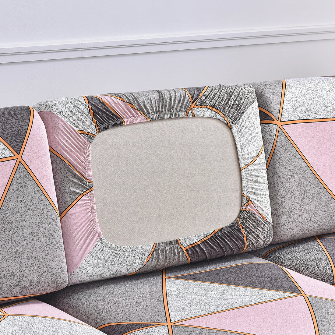 Housse d’Assise de Canapé Extensible Motif Géométrique