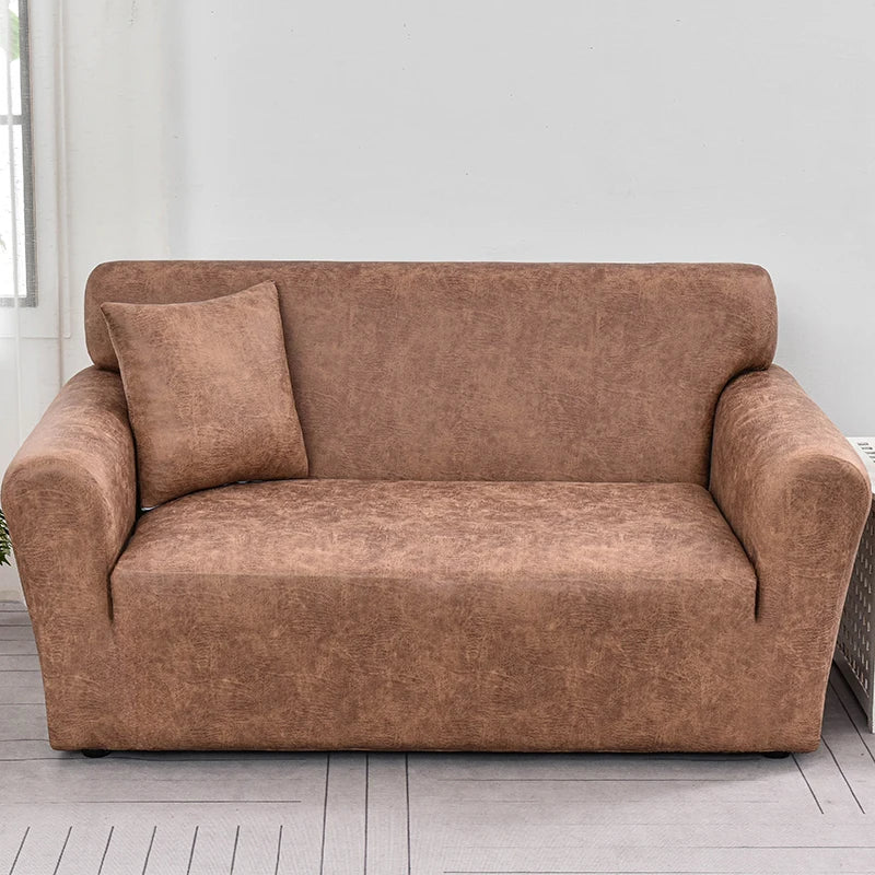 Housse de Canapé Simili-Cuir Imperméable Ajustable