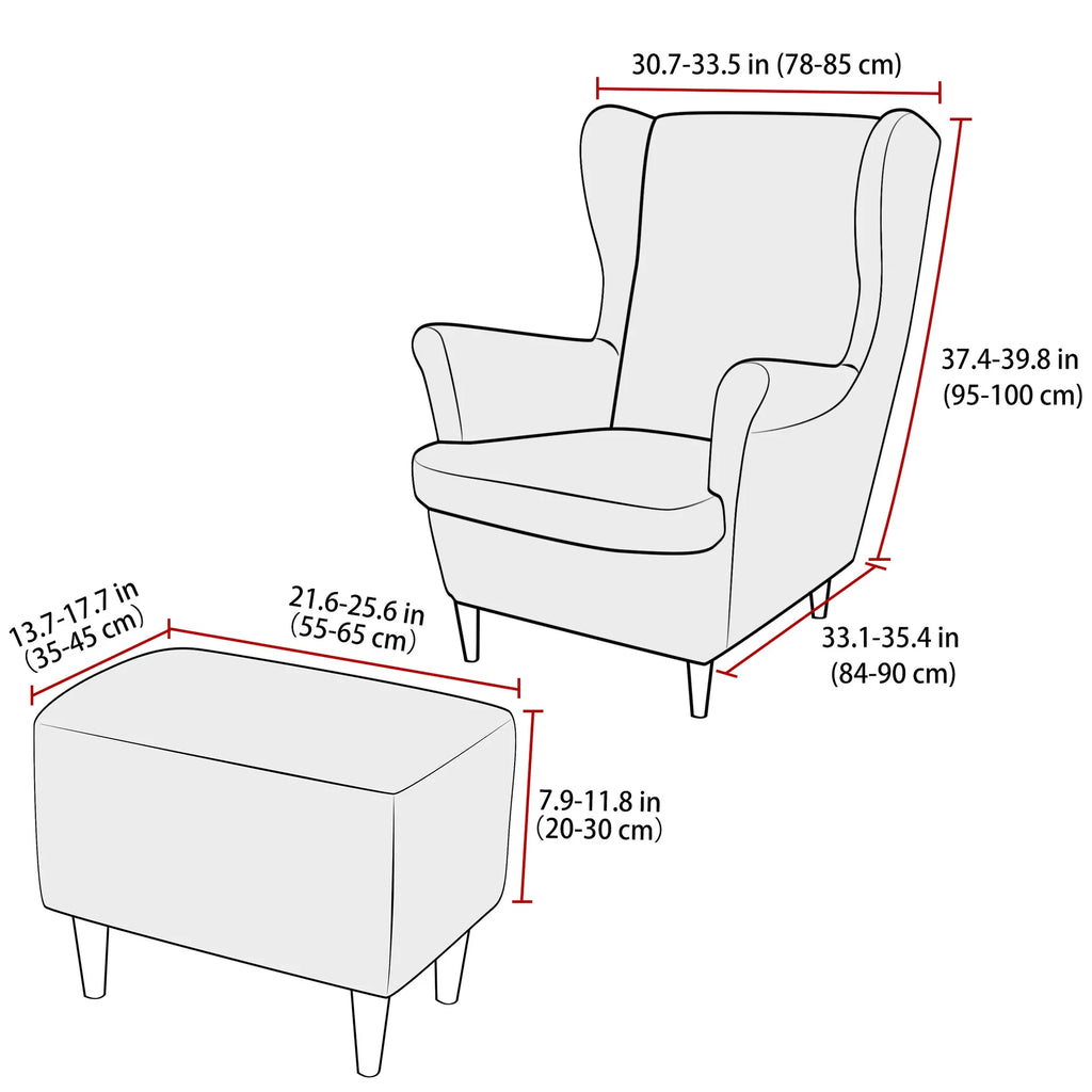 Housse Fauteuil Oreilles Jacquard Élastique – Protection Wingback