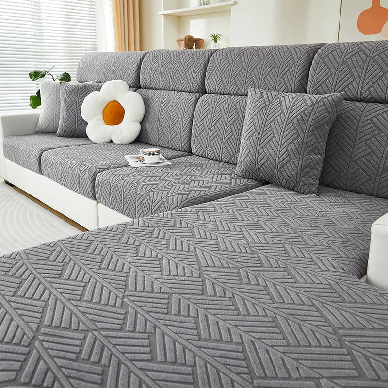 Housse de canapé jacquard extensible antidérapante – Assise et dossier