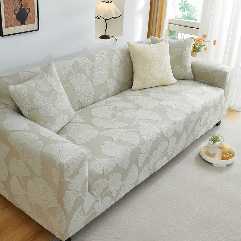 Housse de Canapé Motif Ginkgo Extensible