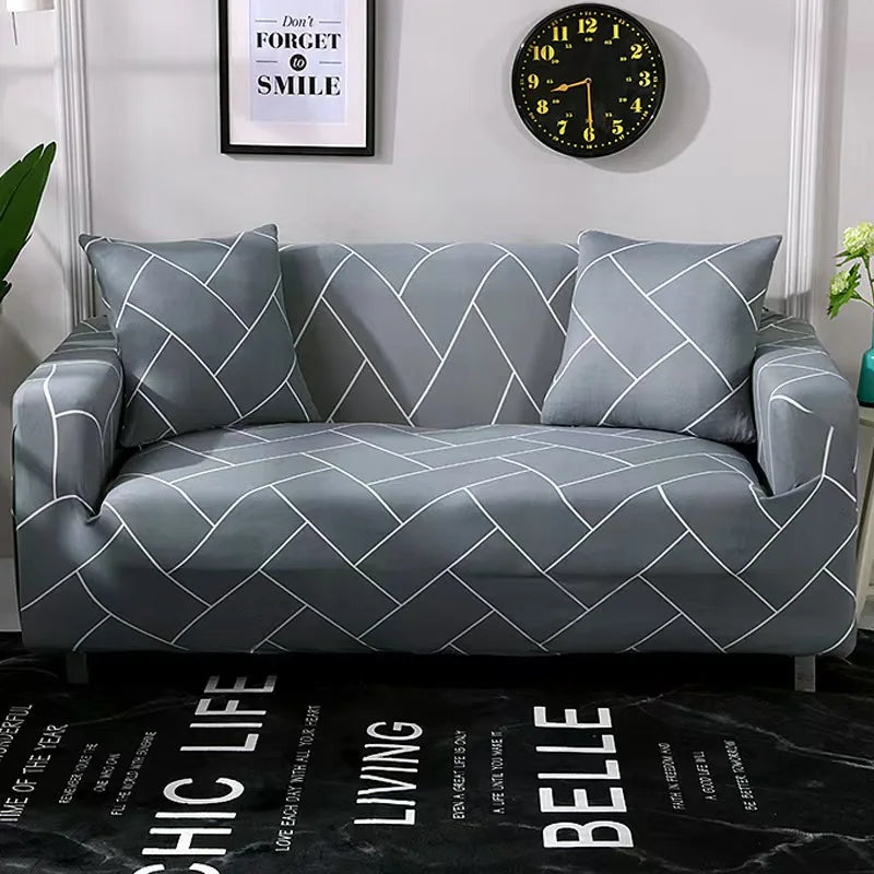 Housse Canapé Motif Géométrique Extensible