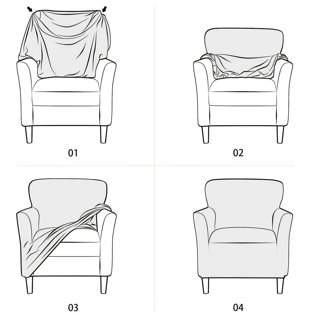 Housse Fauteuil Jacquard Antidérapante