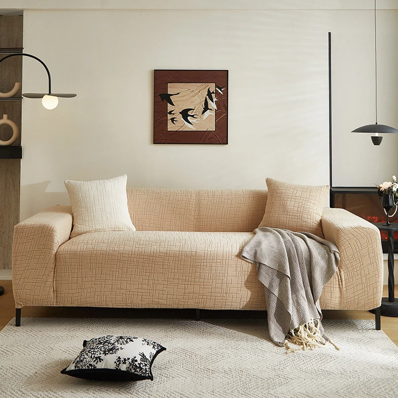 Housse de Canapé Extensible Unie Jacquard