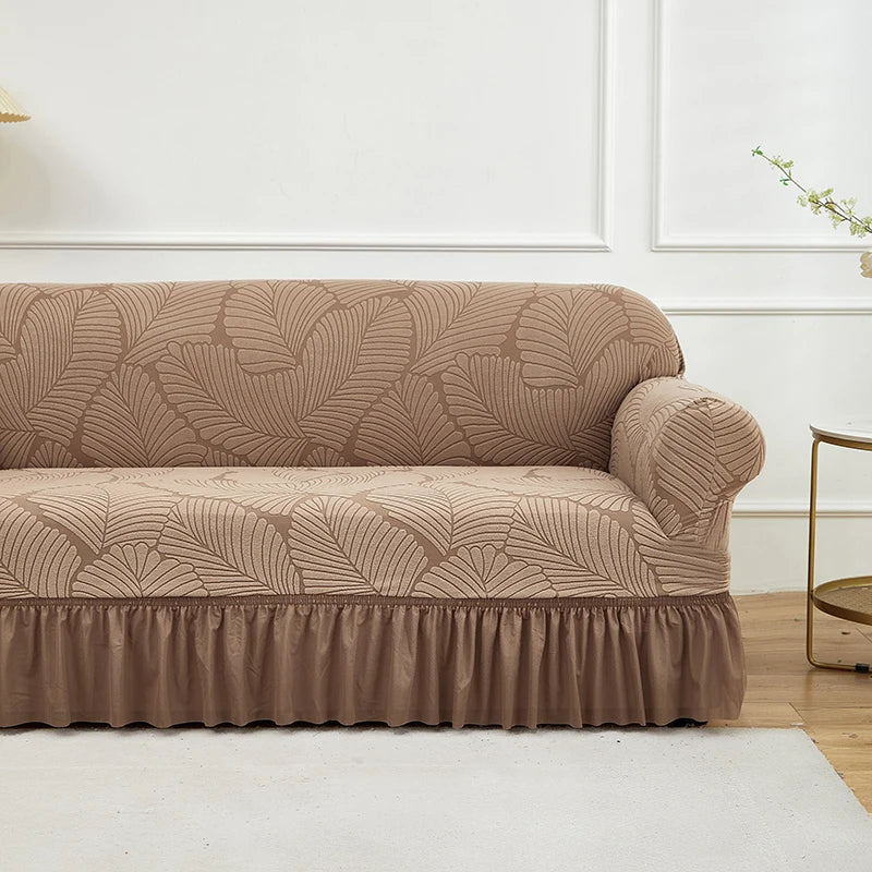 Housse de Canapé Motif Grandes Feuilles Extensible
