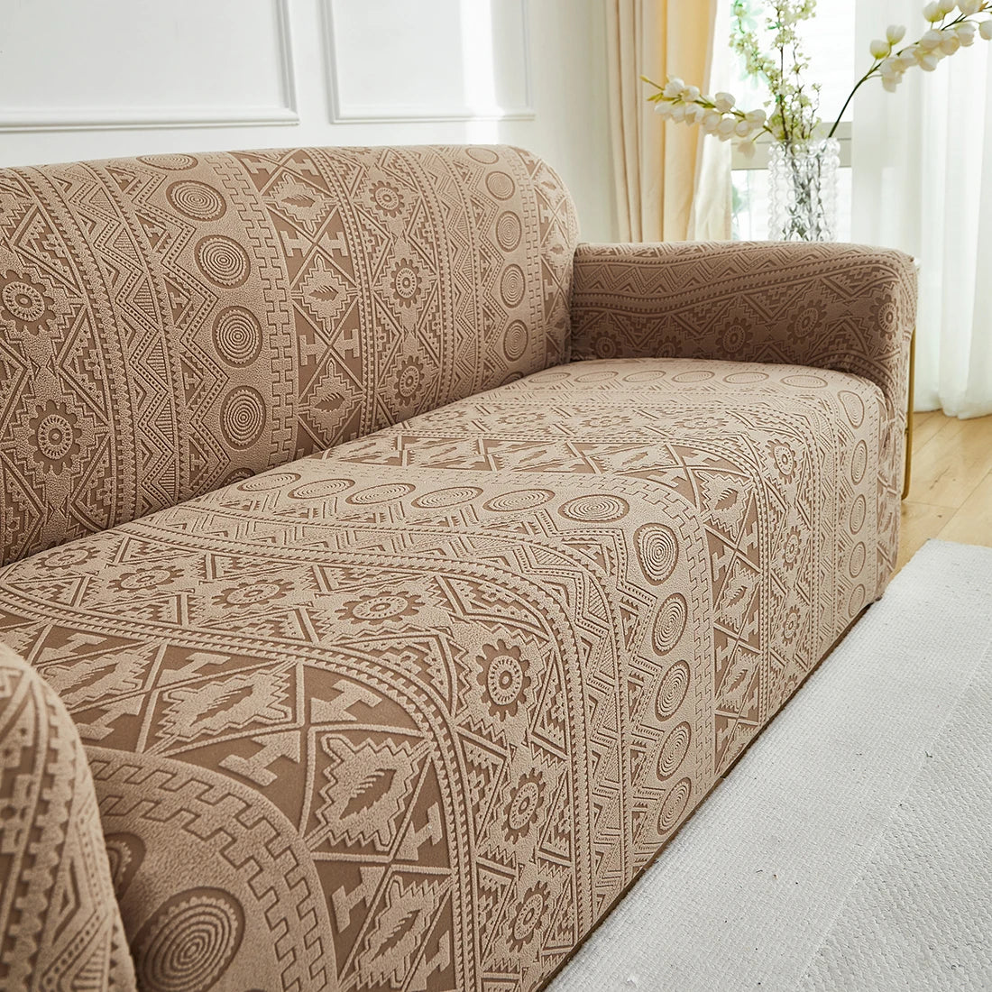 Housse de Canapé Jacquard Extensible – Style Élégant et Ajustement Facile