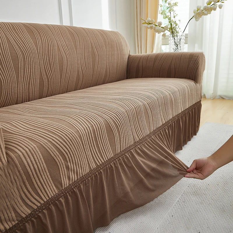 Housse de Canapé Motif Grandes Feuilles Extensible