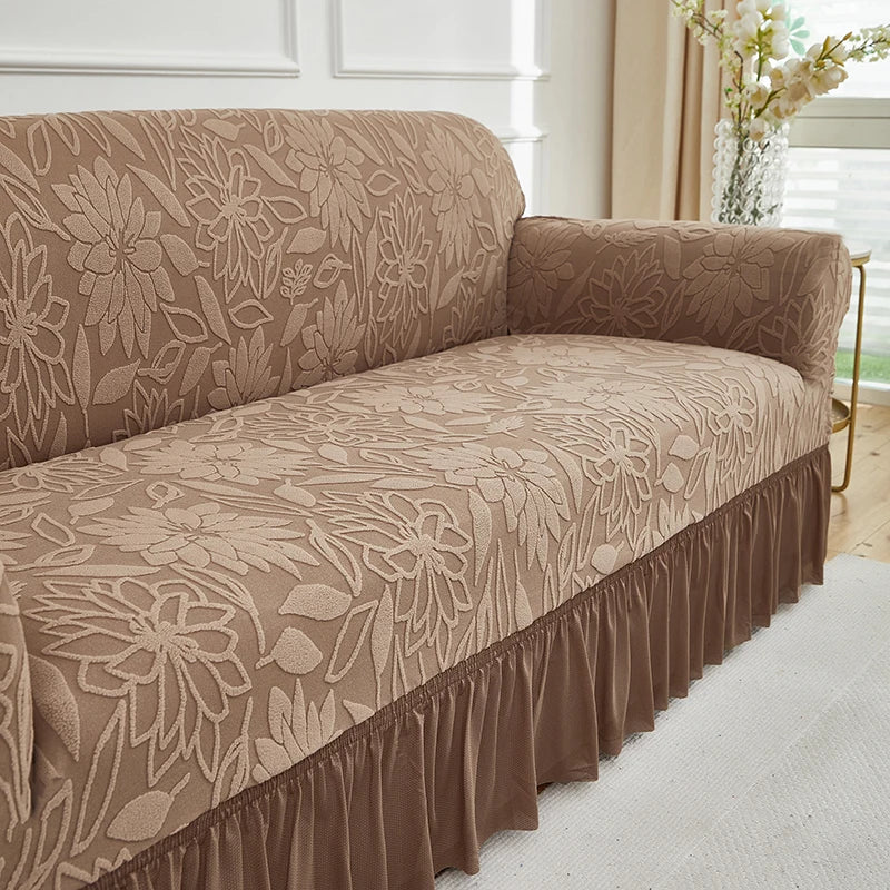 Housse de Canapé Motif Grandes Feuilles Extensible