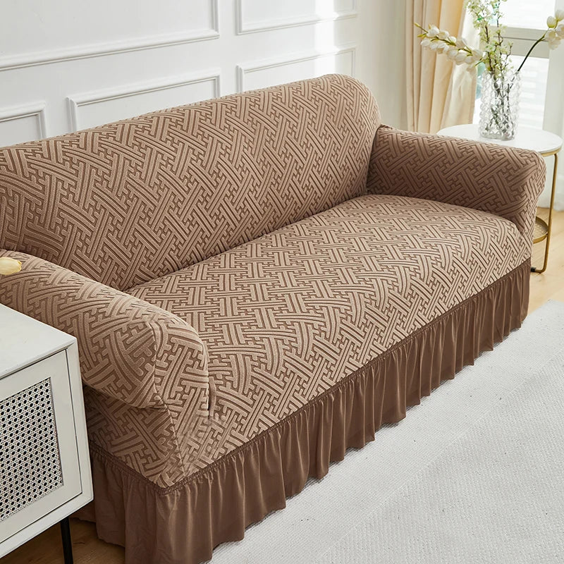 Housse de Canapé Motif Grandes Feuilles Extensible