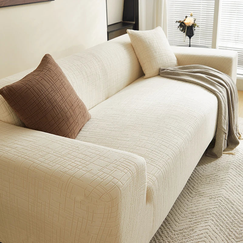 Housse de Canapé Extensible Unie Jacquard