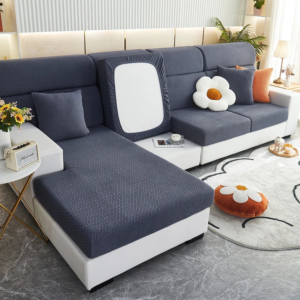 Housse de Coussin de Canapé Jacquard Extensible Anti-Glisse