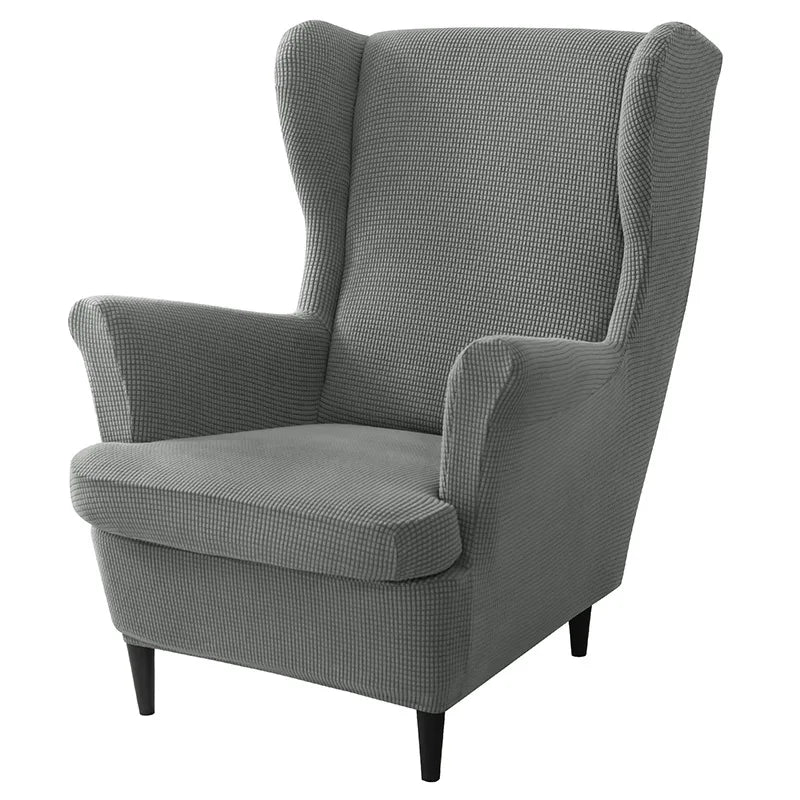 Housse Fauteuil Oreilles Jacquard Élastique – Protection Wingback