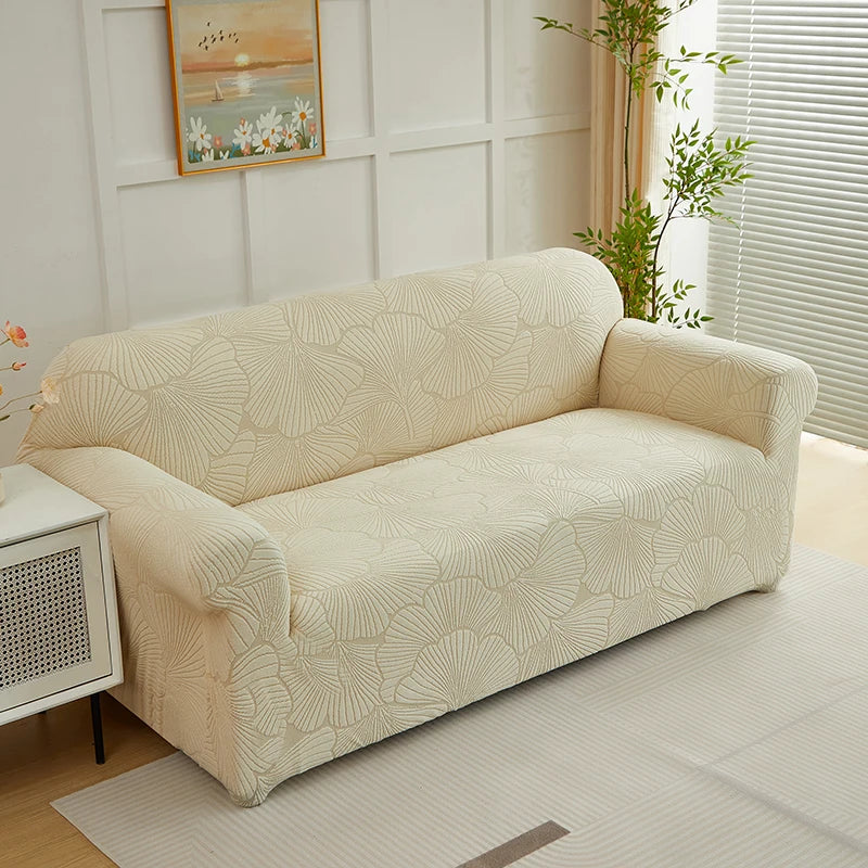 Housse de Canapé Extensible Motif Feuilles