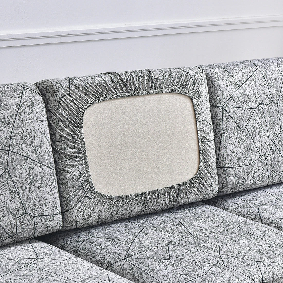 Housse d’Assise de Canapé Extensible Motif Géométrique