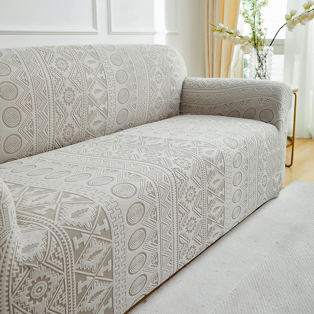 Housse de Canapé Jacquard Extensible – Style Élégant et Ajustement Facile