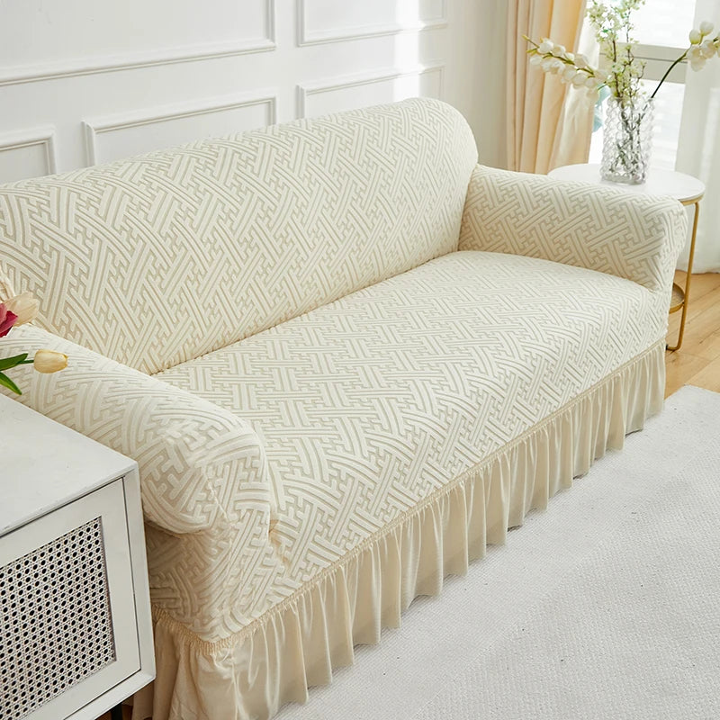 Housse de Canapé Motif Grandes Feuilles Extensible