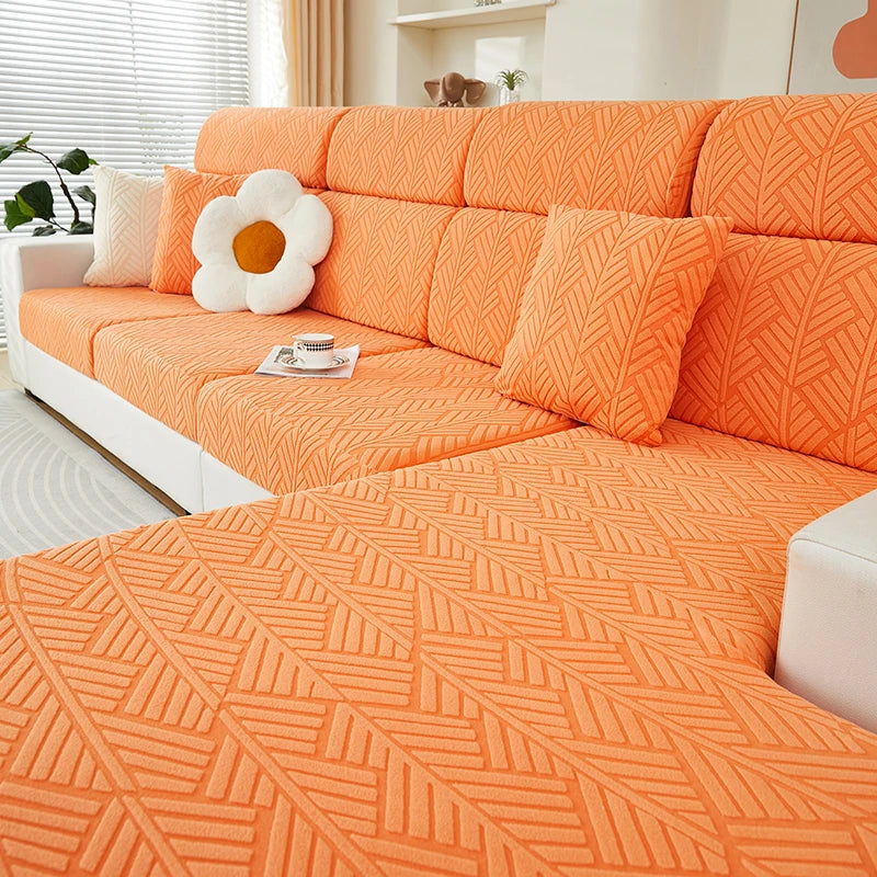 Housse de canapé jacquard extensible antidérapante – Assise et dossier