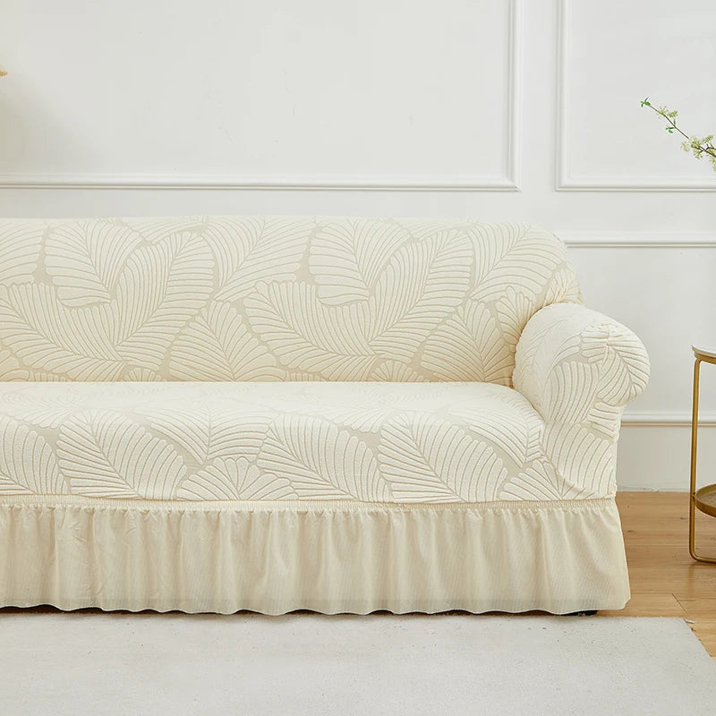 Housse de Canapé Motif Grandes Feuilles Extensible