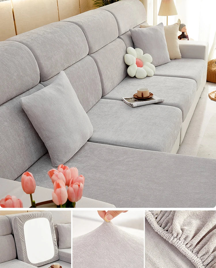 Housse Canapé Chenille Douce – Protection Antidérapante