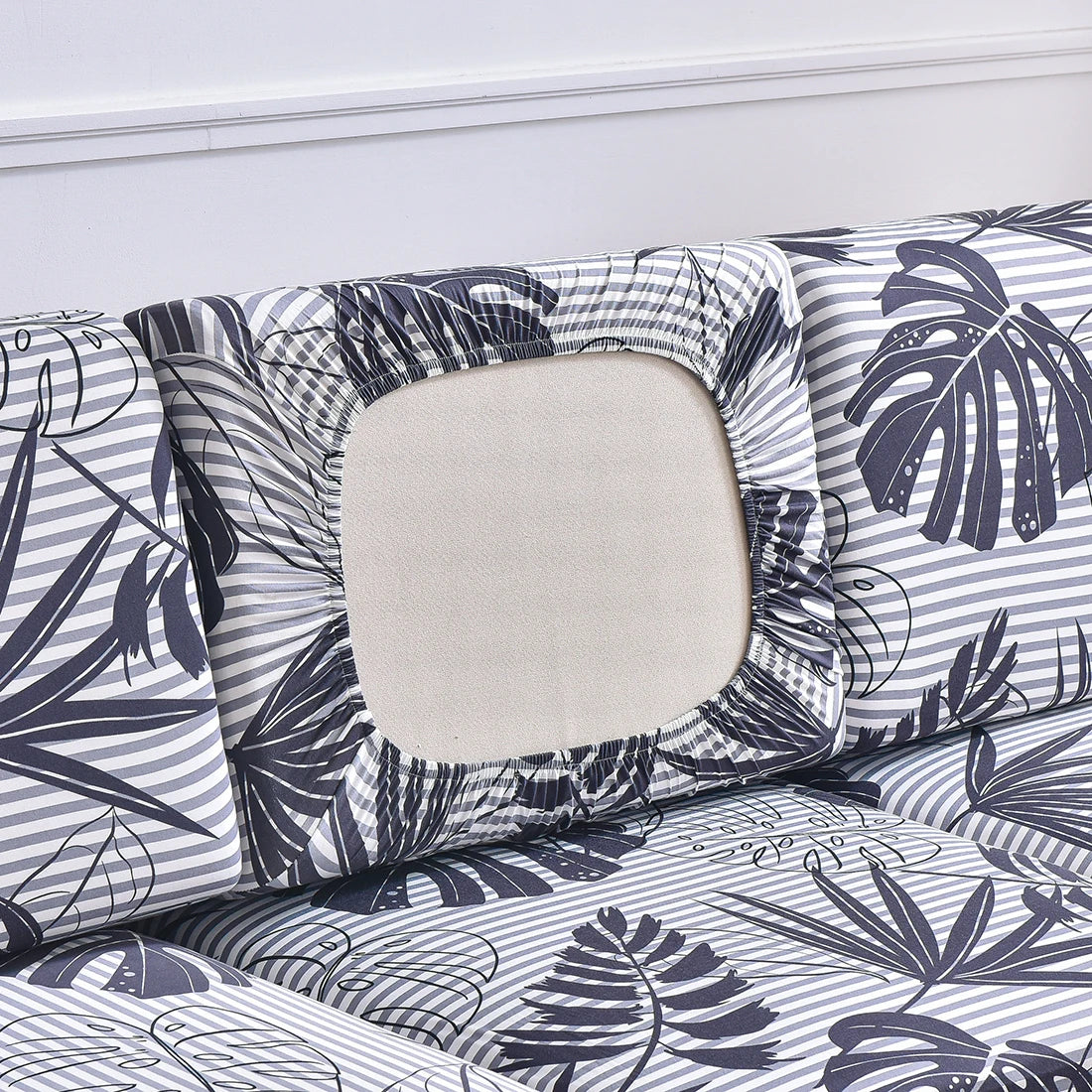 Housse d’Assise de Canapé Extensible Motif Géométrique