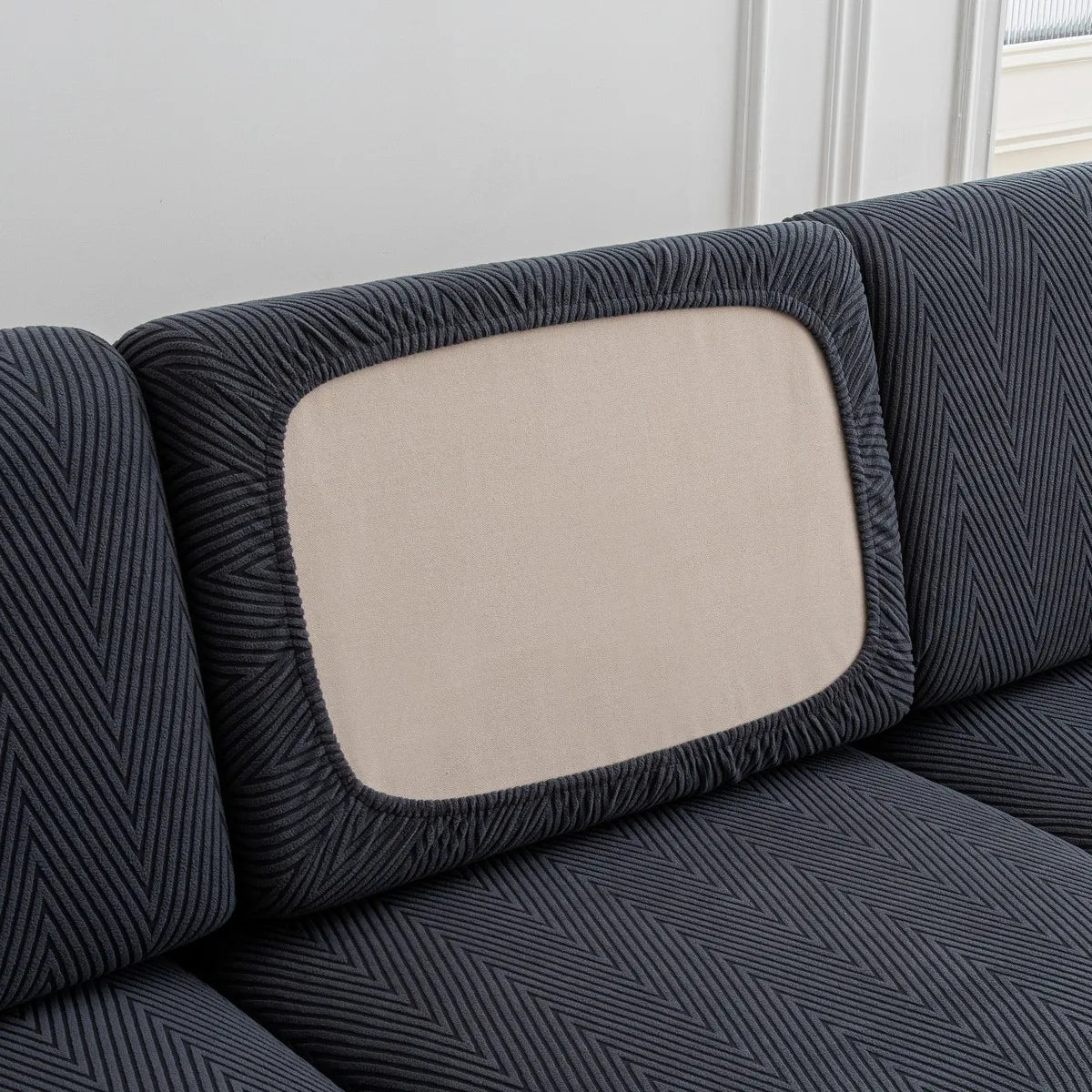 Housse de Coussin de Canapé Jacquard Extensible