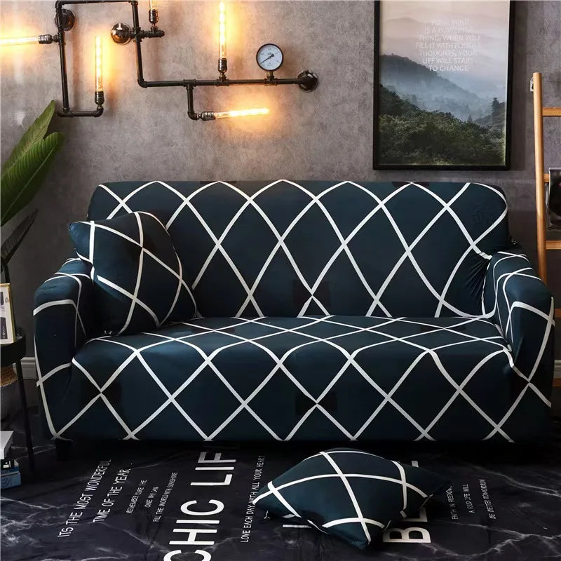Housse Canapé Motif Géométrique Extensible