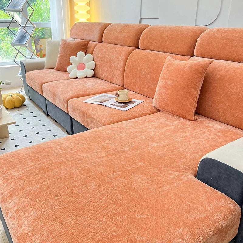 Housse Canapé Chenille Douce – Protection Antidérapante