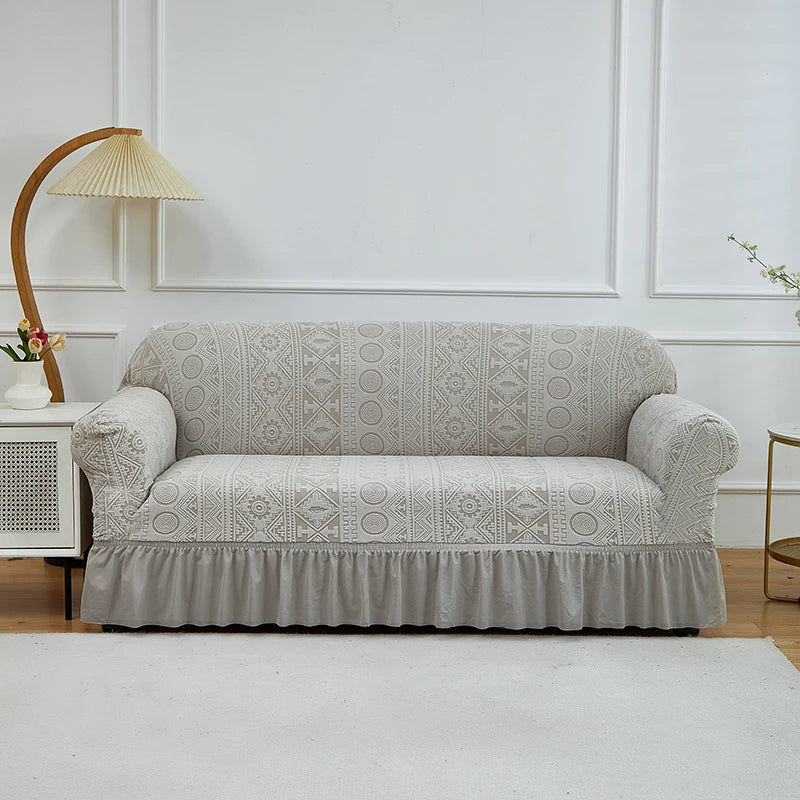 Housse de Canapé Motif Grandes Feuilles Extensible