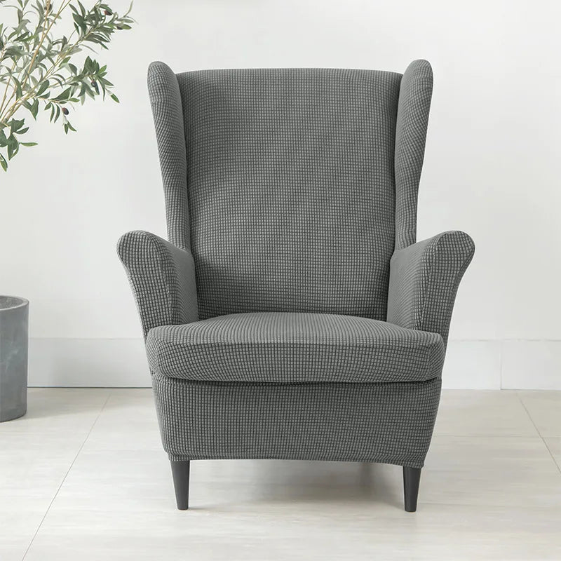 Housse Fauteuil Oreilles Jacquard Élastique – Protection Wingback