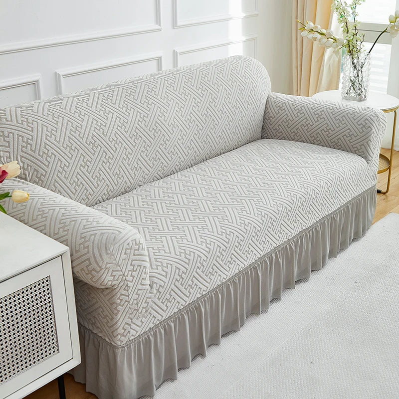 Housse de Canapé Motif Grandes Feuilles Extensible