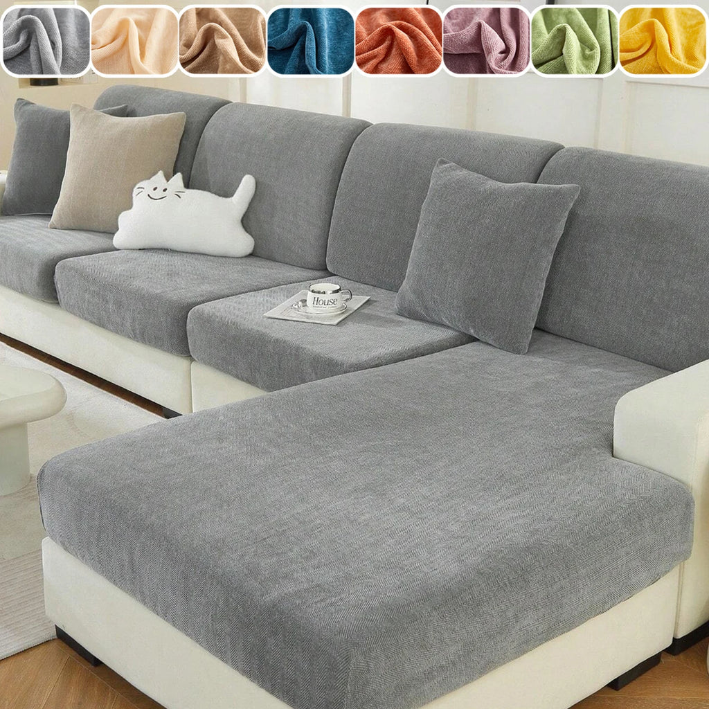 Housse de Coussin de Canapé Chenille Extensible Anti-Glisse