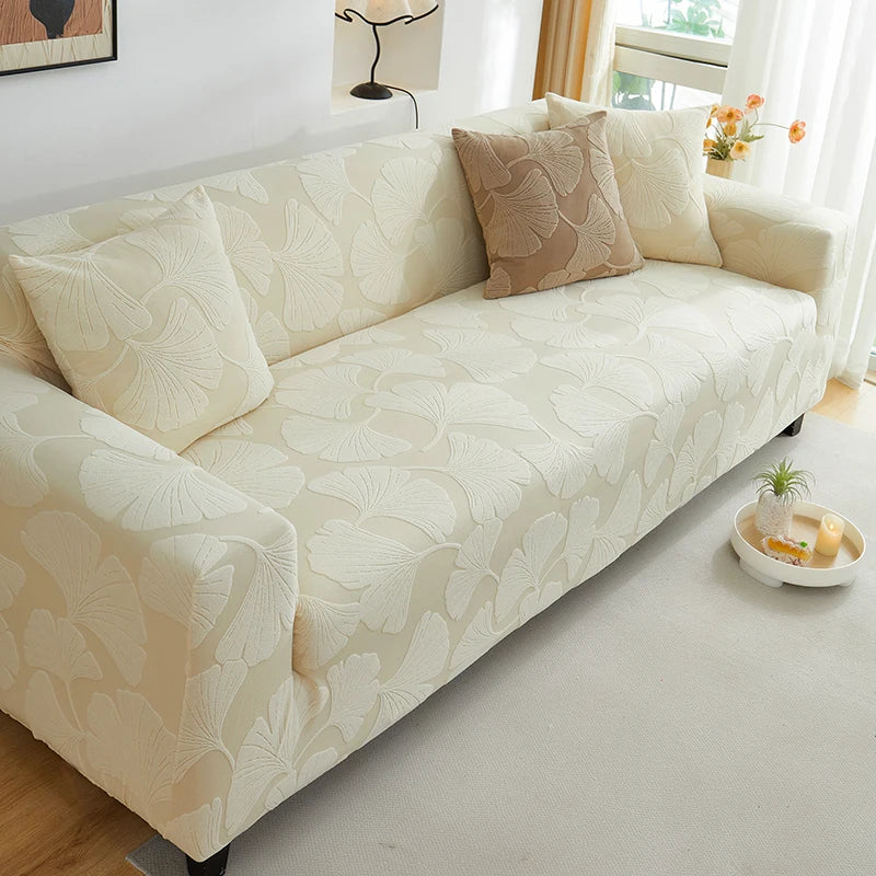 Housse de Canapé Motif Ginkgo Extensible