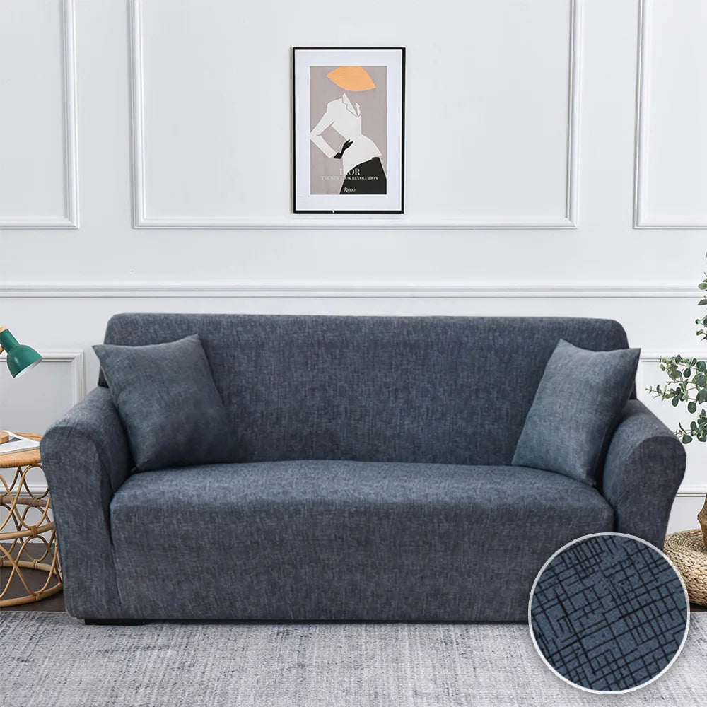 Housse de canapé d’angle extensible unie – Protection textile antidérapante