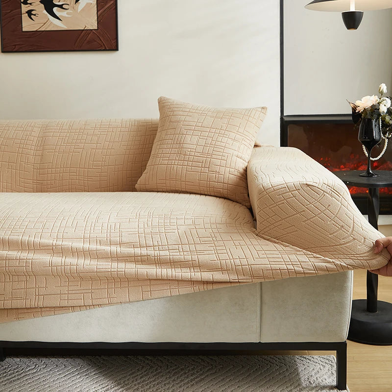 Housse de Canapé Extensible Unie Jacquard