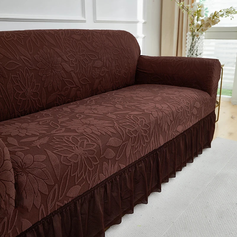 Housse de Canapé Motif Grandes Feuilles Extensible