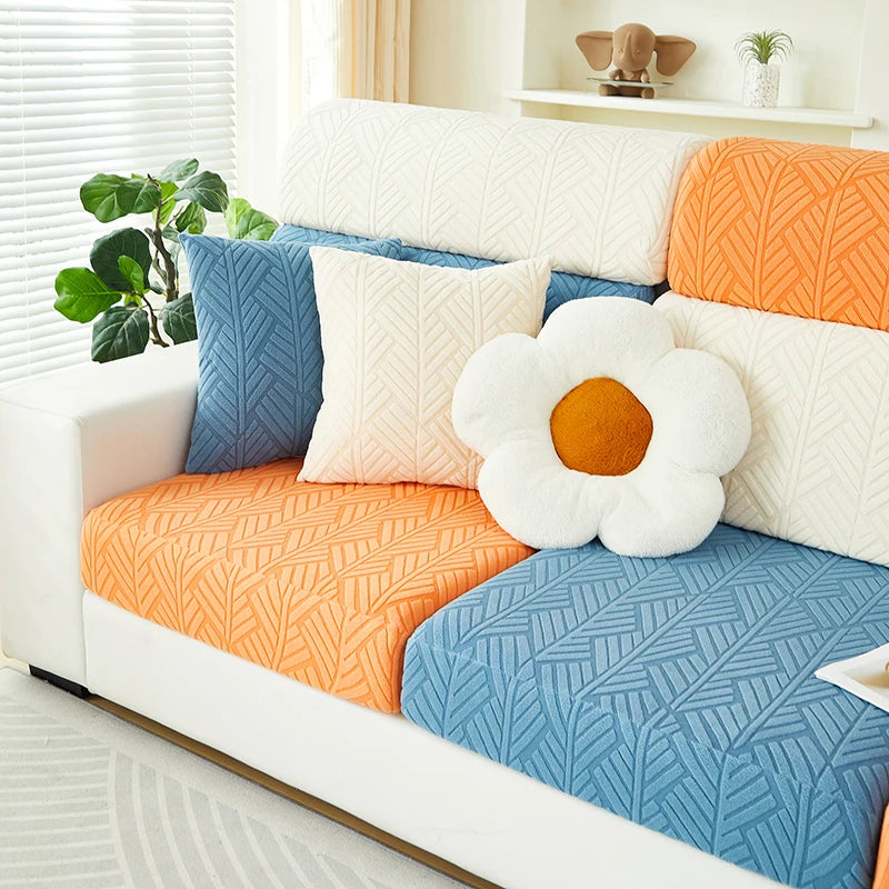 Housse de canapé jacquard extensible antidérapante – Assise et dossier