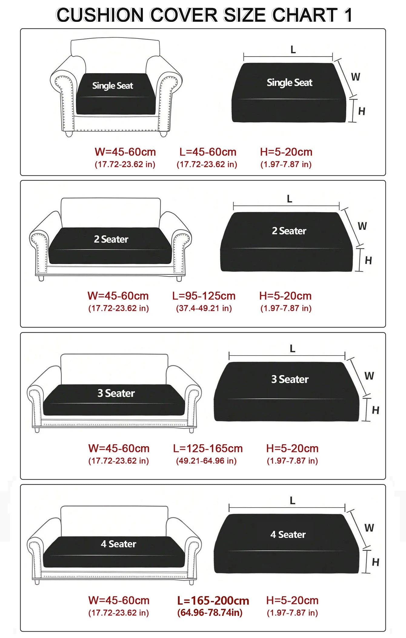 Housse de Coussin de Canapé Jacquard Extensible Anti-Glisse