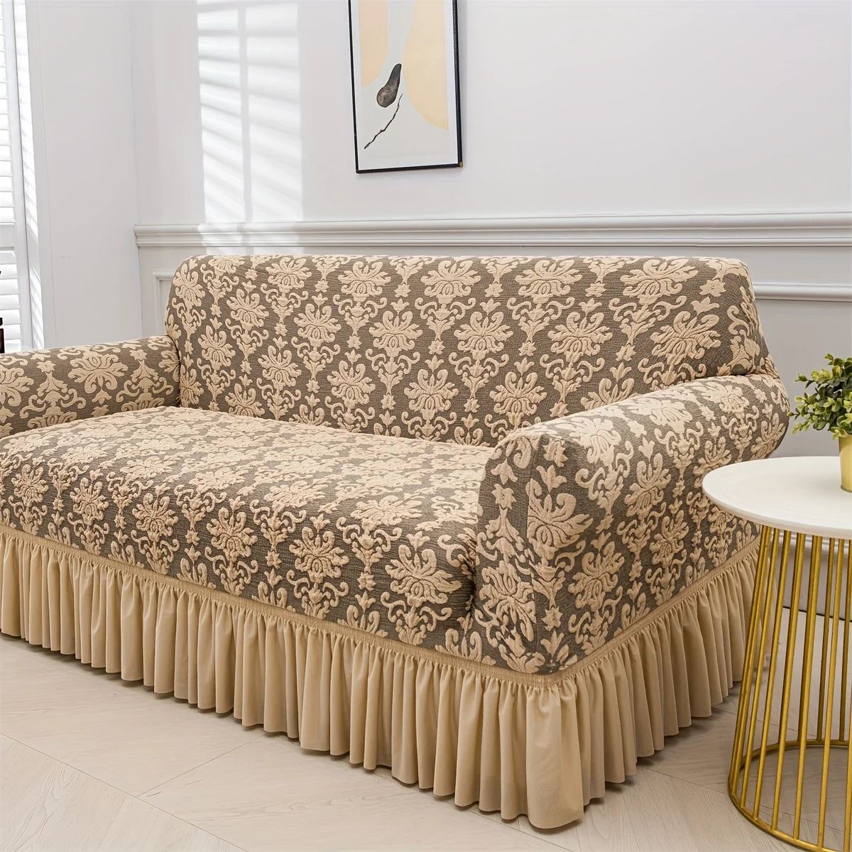 Housse Jacquard Élastique pour Canapé – Protection Antidérapante