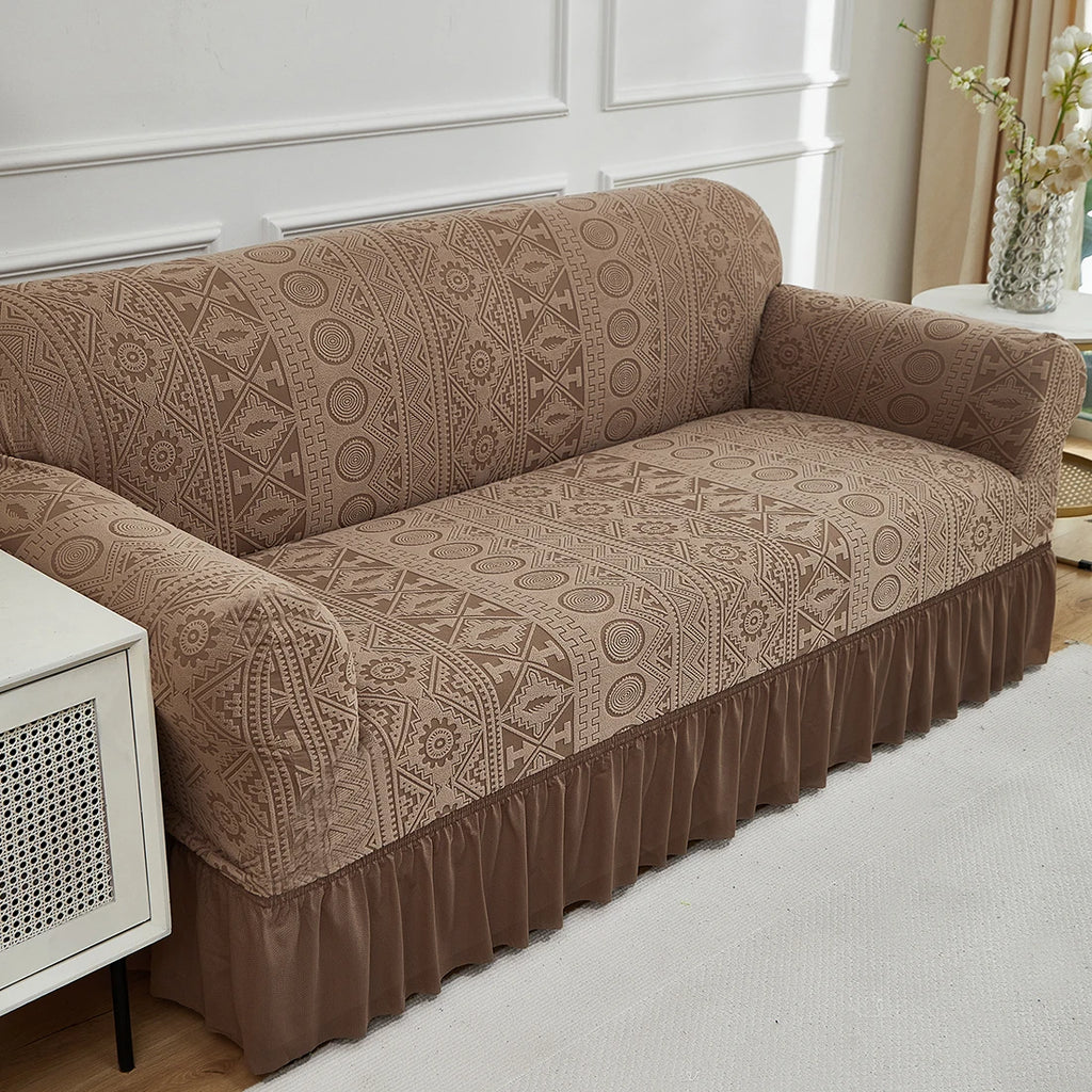 Housse de Canapé Motif Grandes Feuilles Extensible