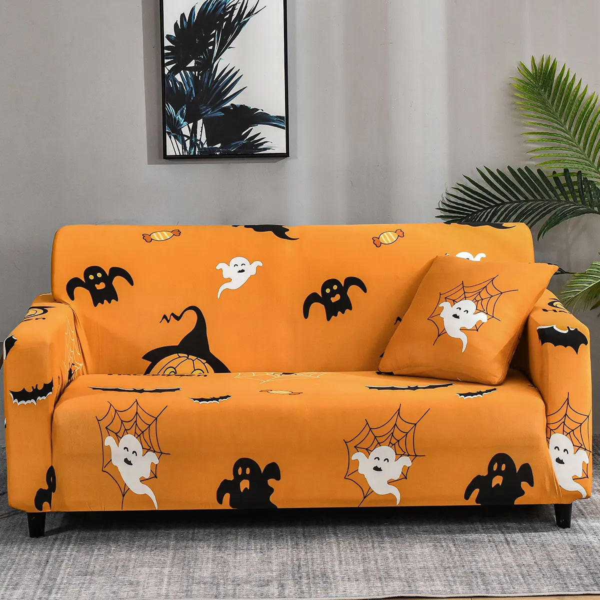 Housse Coussin Jacquard Antidérapante – Protection de Siège Élastique