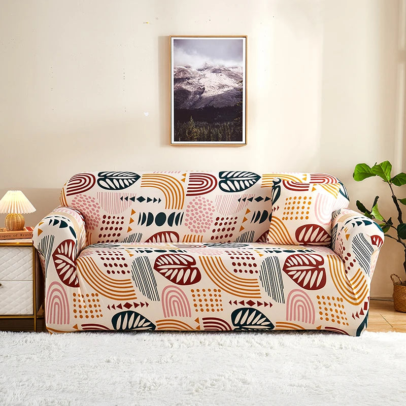 Housse Canapé Extensible Motifs Floraux Multi-Tailles