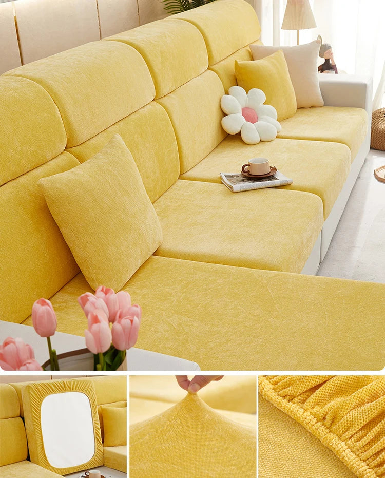 Housse Canapé Chenille Douce – Protection Antidérapante