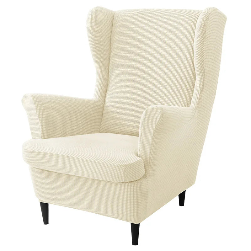 Housse Fauteuil Oreilles Jacquard Élastique – Protection Wingback