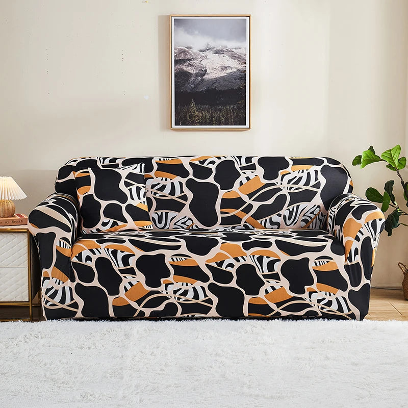 Housse Canapé Extensible Motifs Floraux Multi-Tailles