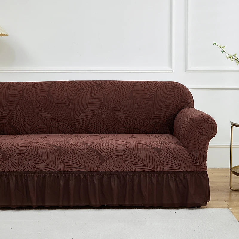 Housse de Canapé Motif Grandes Feuilles Extensible