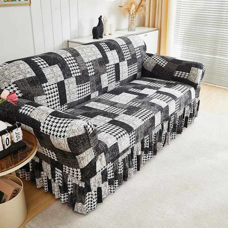 Housse de Canapé à Volants – Style Drapé Fleuri